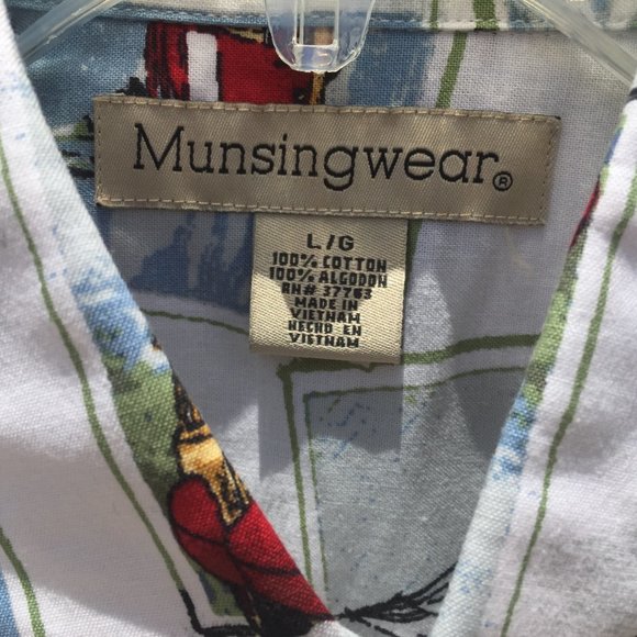 Munsingwear Button Up Shirt Large Hawaiian Men's - Picture 2 of 5